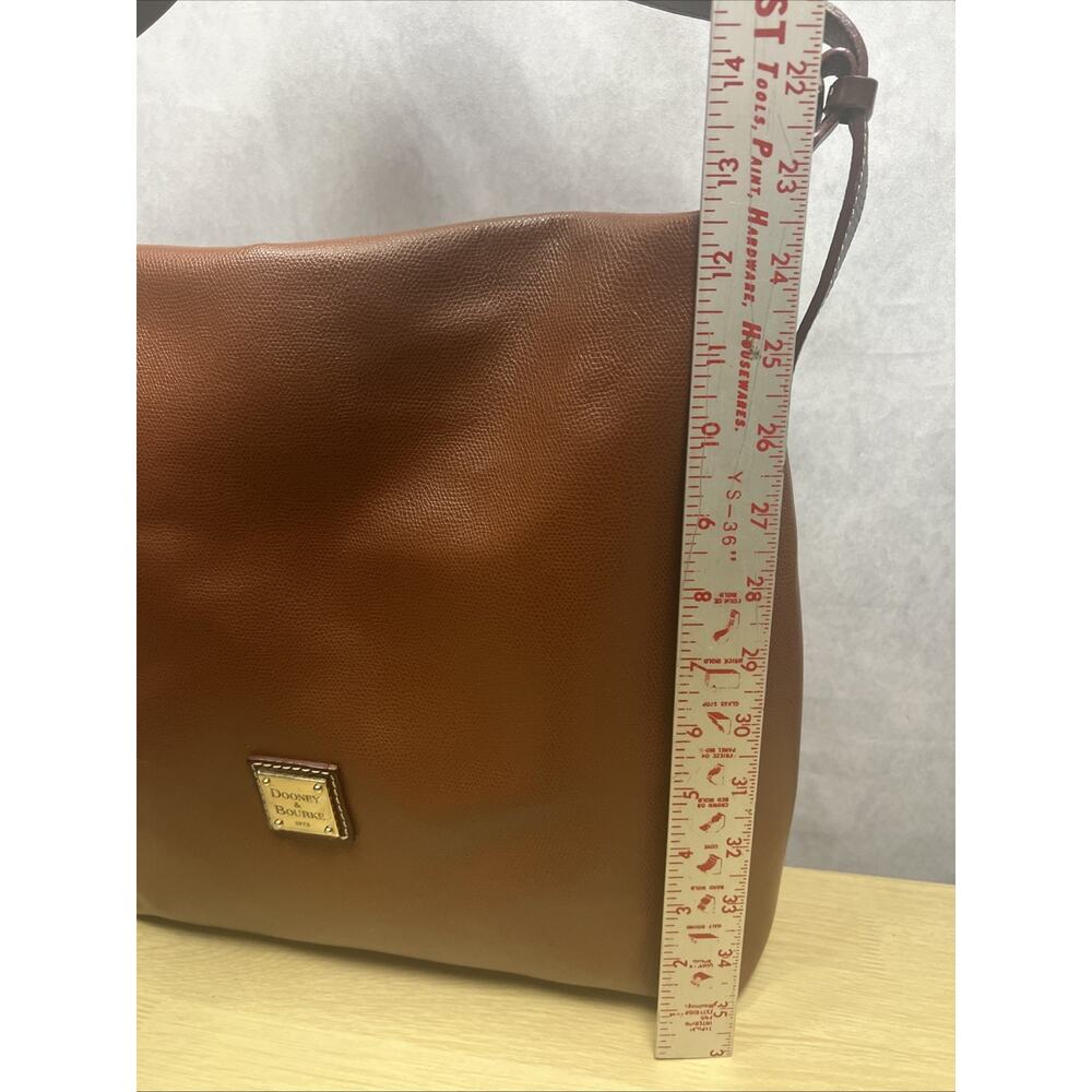 Dooney & Bourke Pebble Leather Large Tote East/West Sac Caramel Brown - Picture 15 of 17